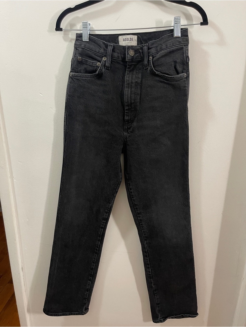 AGOLDE Black High Rise Straight Leg Jeans Size 25